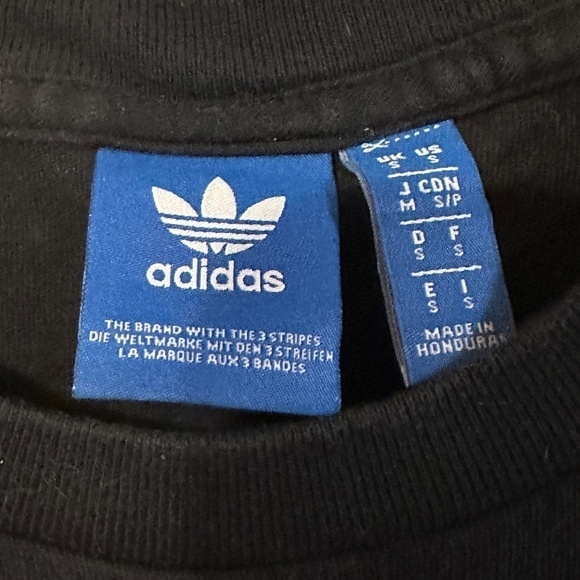 Adidas Classic Three Stripe Leaf Black Workout Athletic Short Sleeve T Shirt Tee - Picture 4 of 6